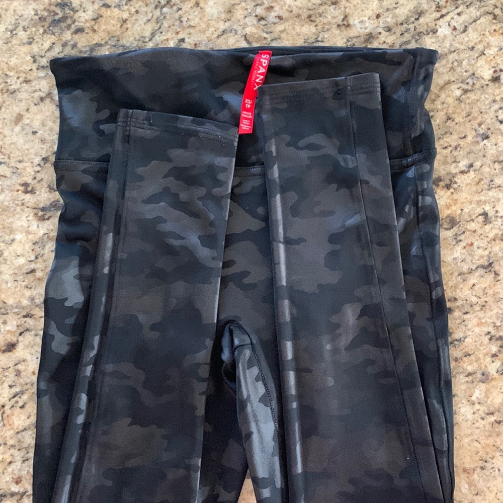 Faux Leather Camo Leggings